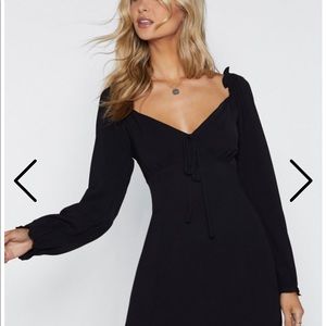 Black long sleeve mini dress